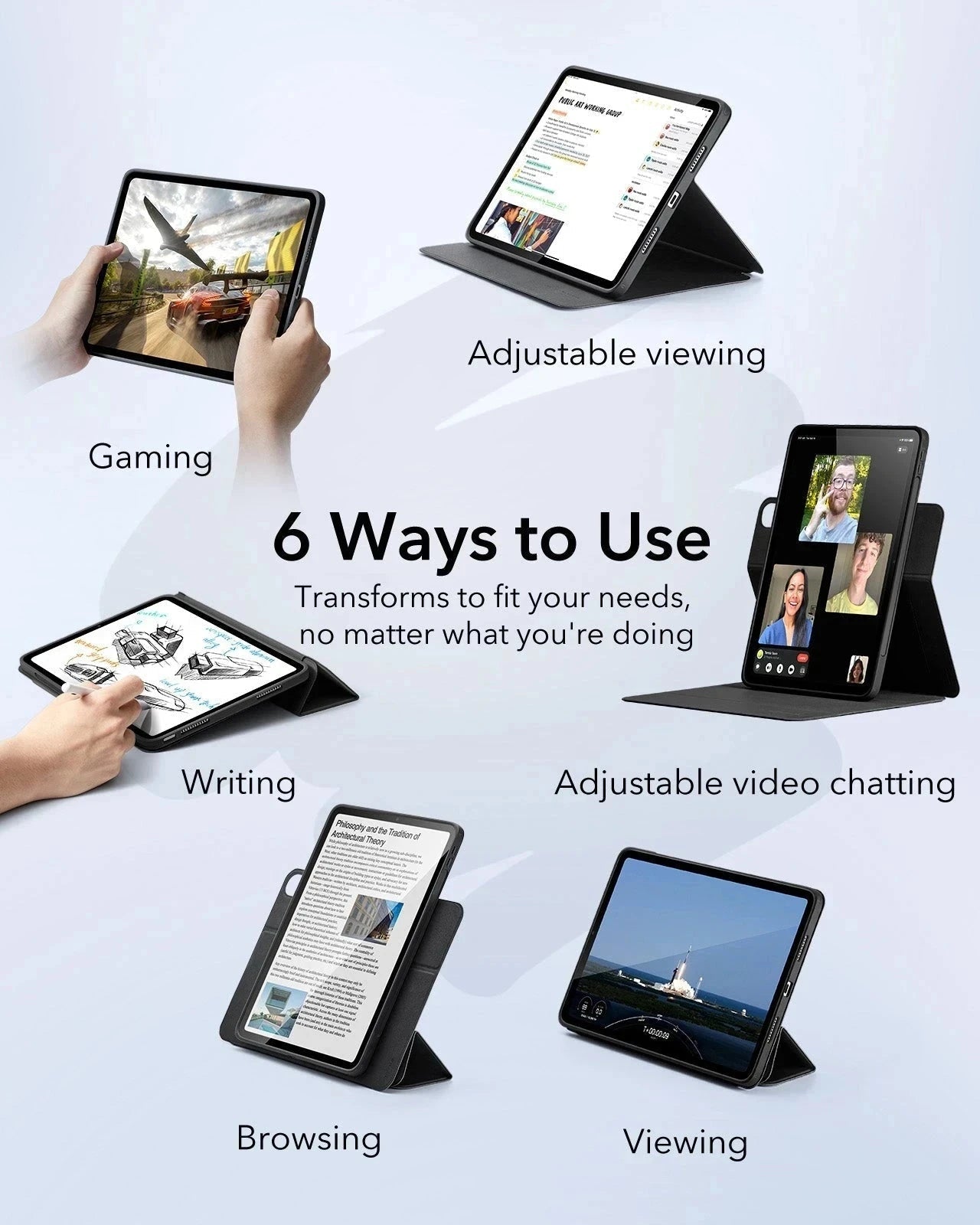 iPad Air 13″ (2025) Rebound Hybrid Case 360 - Light Purple ESR ESR