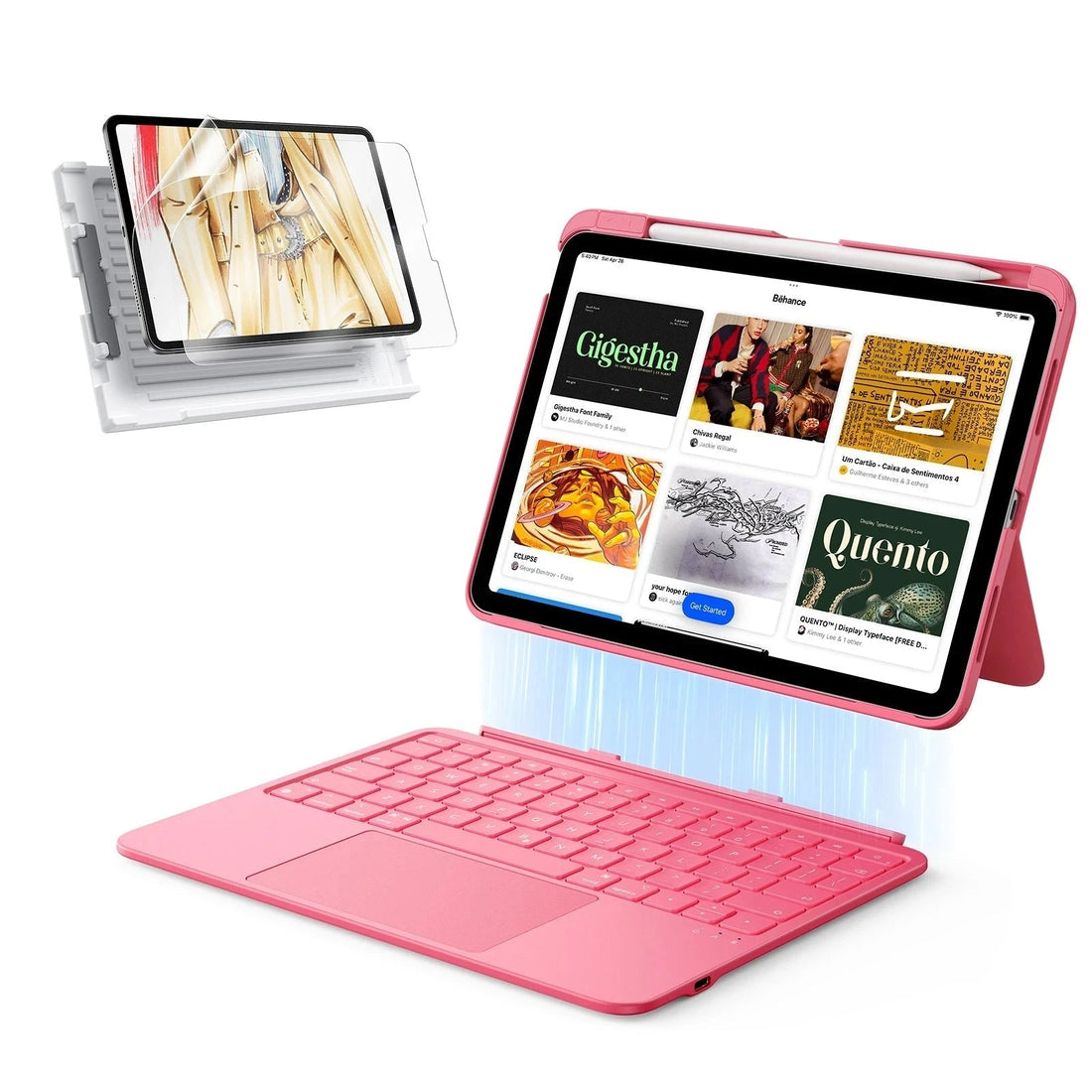 iPad 10th Gen Flex Keyboard Case (Detachable)  Protection Bundle - US Layout-Pink ESR ESR