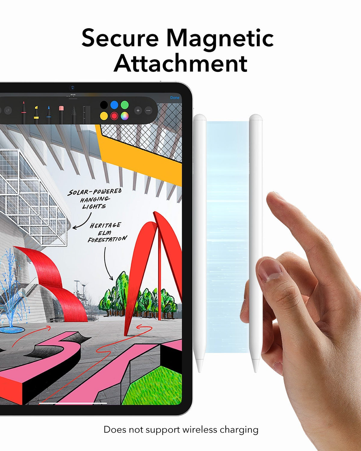 digital pencil-secure magnetic attachment