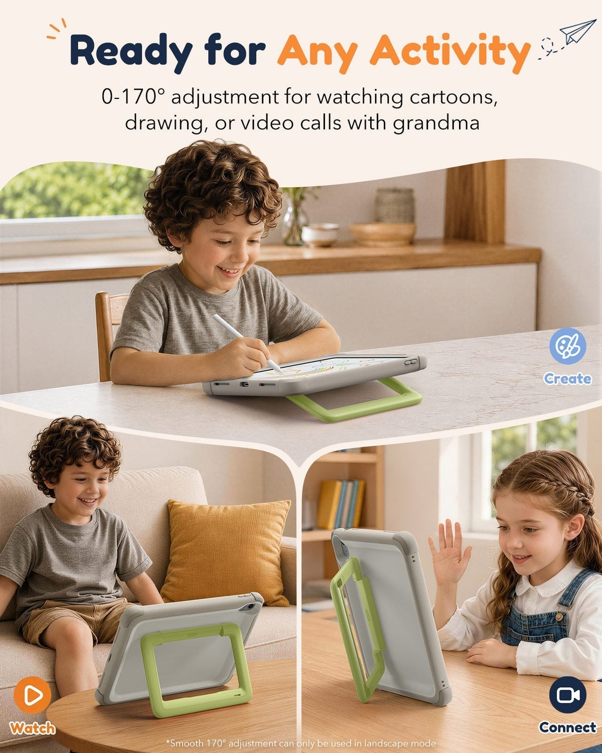 iPad 11" (A16) 2025 Bounce Case for Kids - Gray ESR ESR