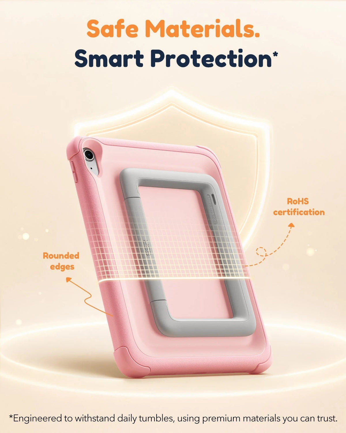iPad 11" (A16) 2025 Bounce Case for Kids - Pink ESR ESR