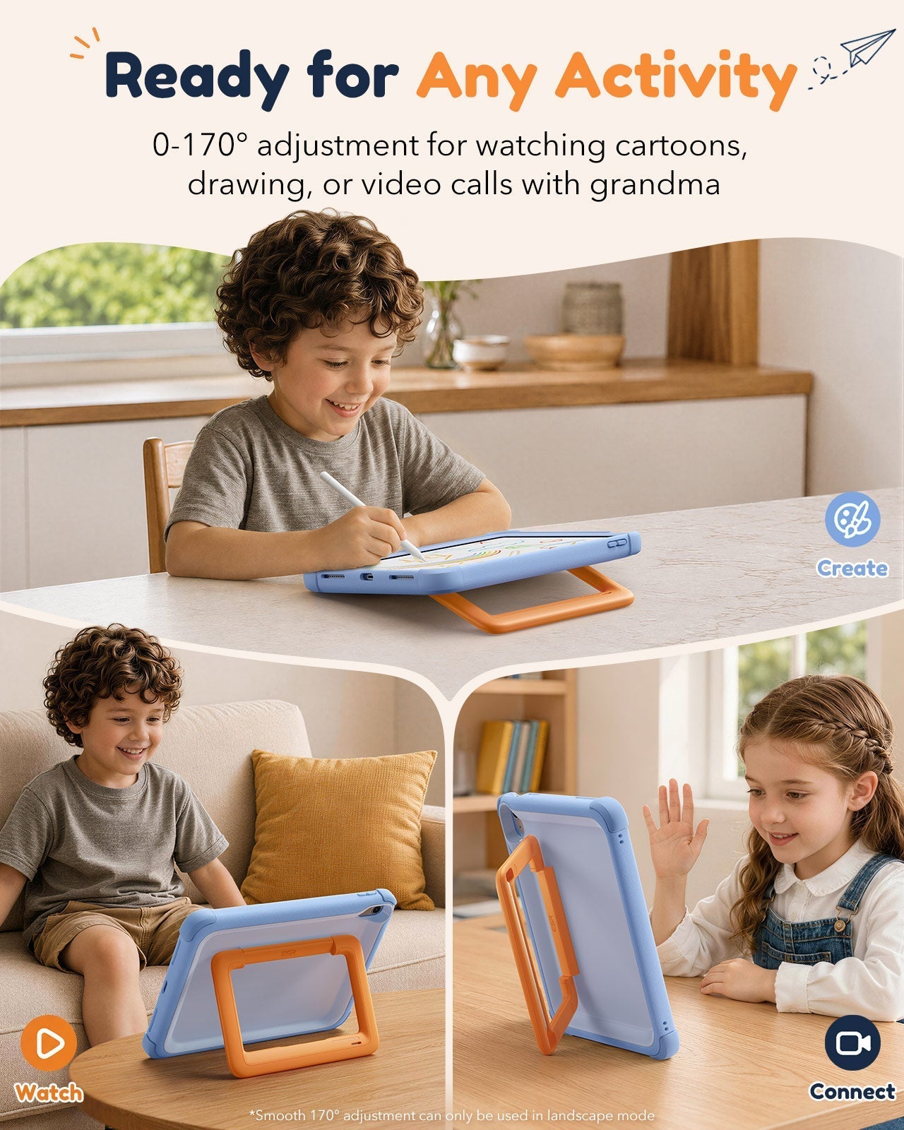 iPad 11" (A16) 2025 Bounce Case for Kids - Sky Blue ESR ESR