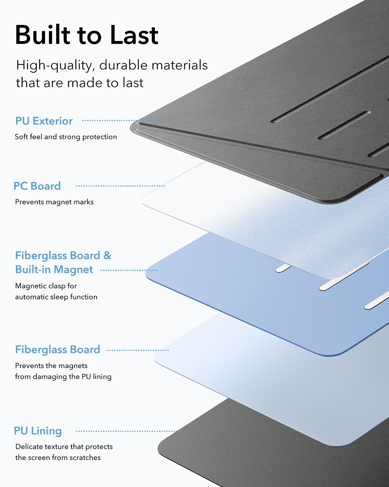 iPad 11" (A16, 2025) Flip Magnetic Case with Pencil Holder - Pink ESR