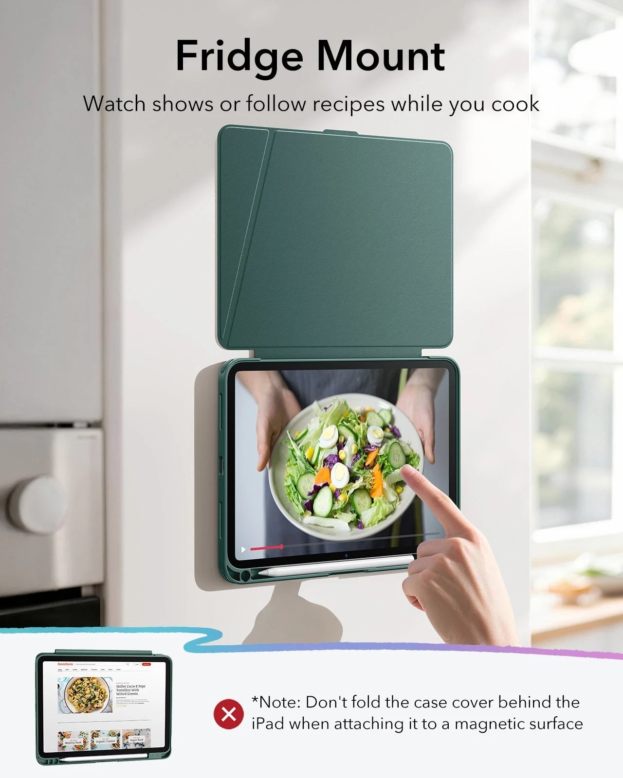 iPad 11" (A16) 2025 Bundle Flip Magnetic Case with Pencil Holder & Armorite® Protection - Green ESR ESR