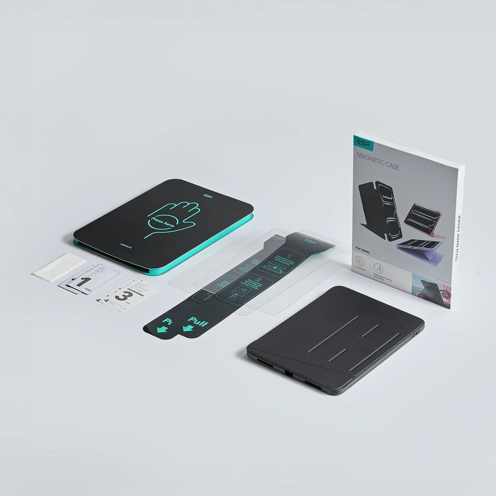 iPad 11" (A16) 2025 Bundle Flip Magnetic Case with Pencil Holder & Armorite® Paper-Feel Protection - Black ESR ESR