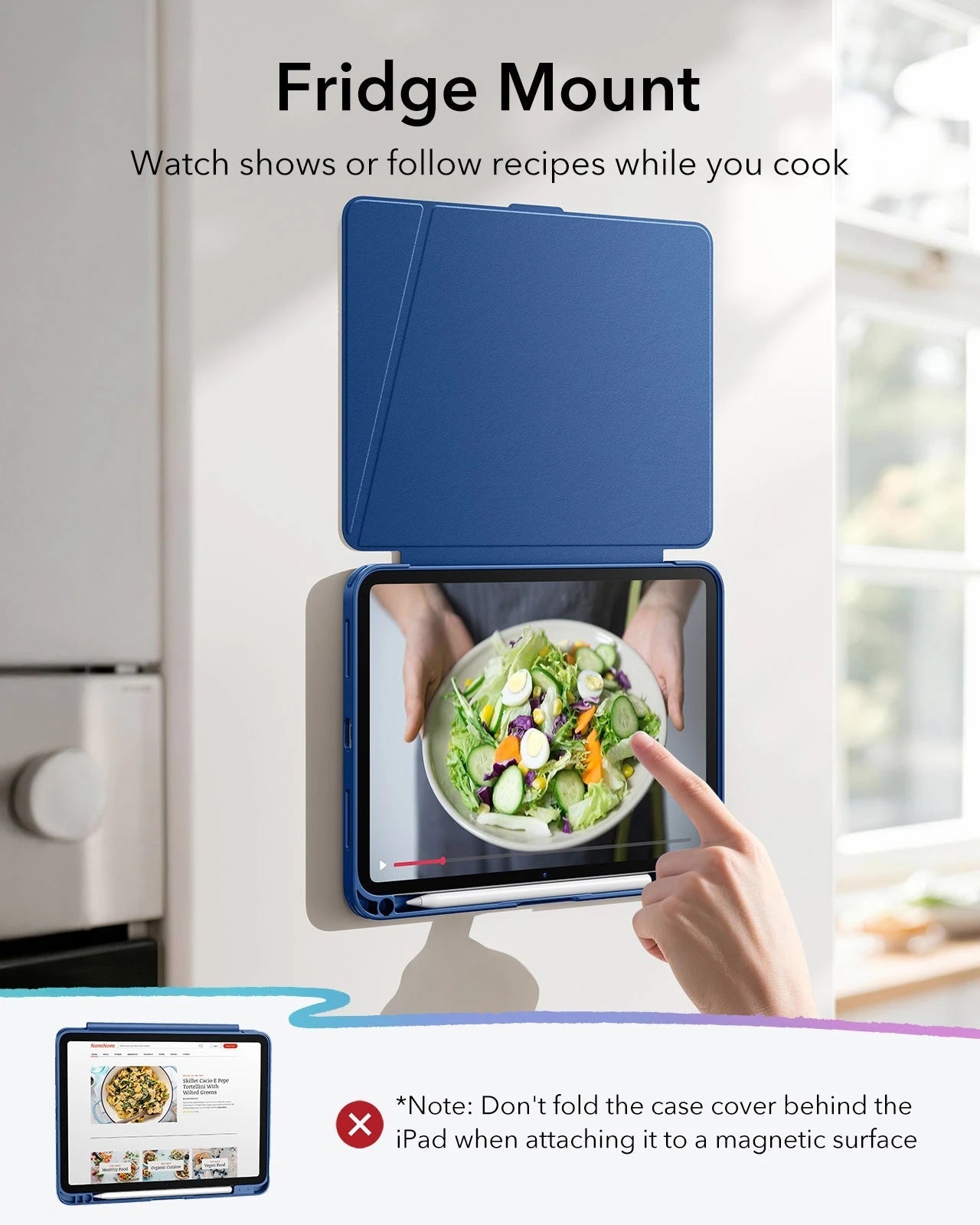 iPad 11" (A16) 2025 Bundle Flip Magnetic Case with Pencil Holder & Armorite® Protection - Navy Blue ESR ESR