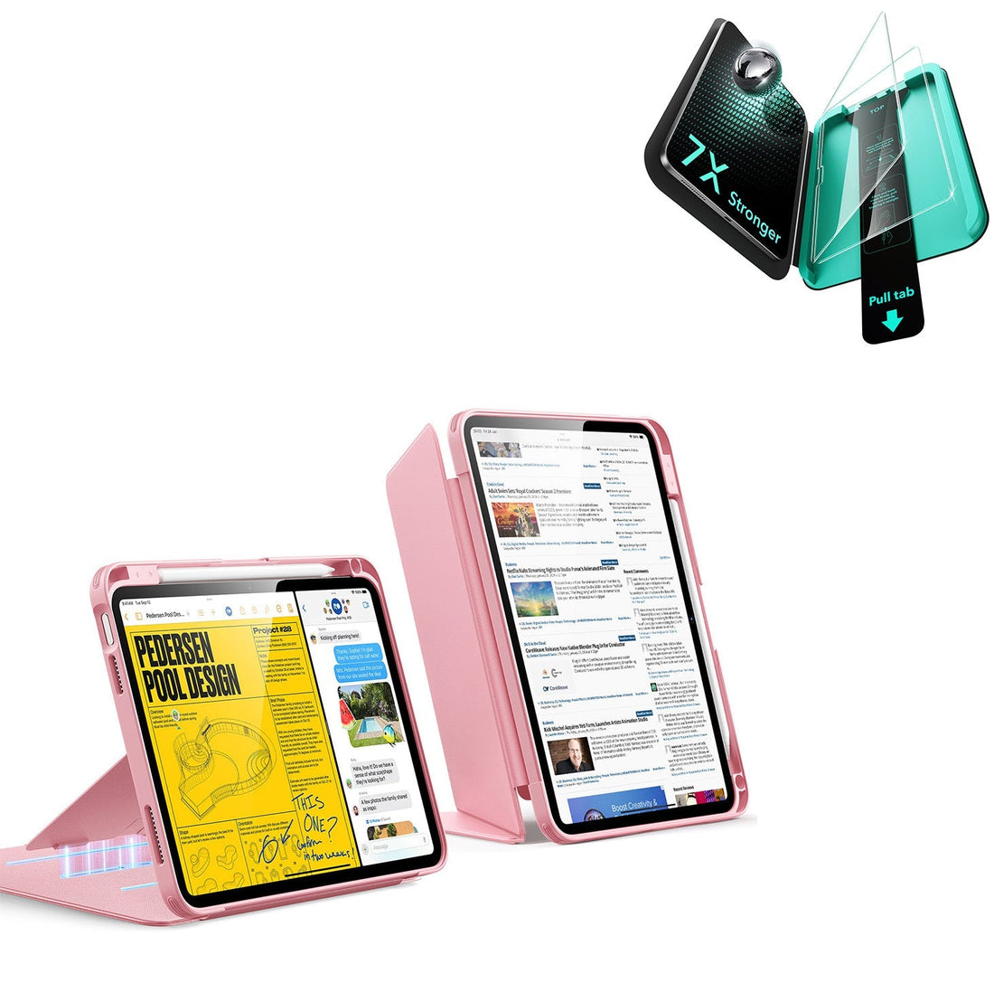 iPad 11" (A18) 2026 Bundle Flip Magnetic Case with Pencil Holder & Armorite® Protection - Pink