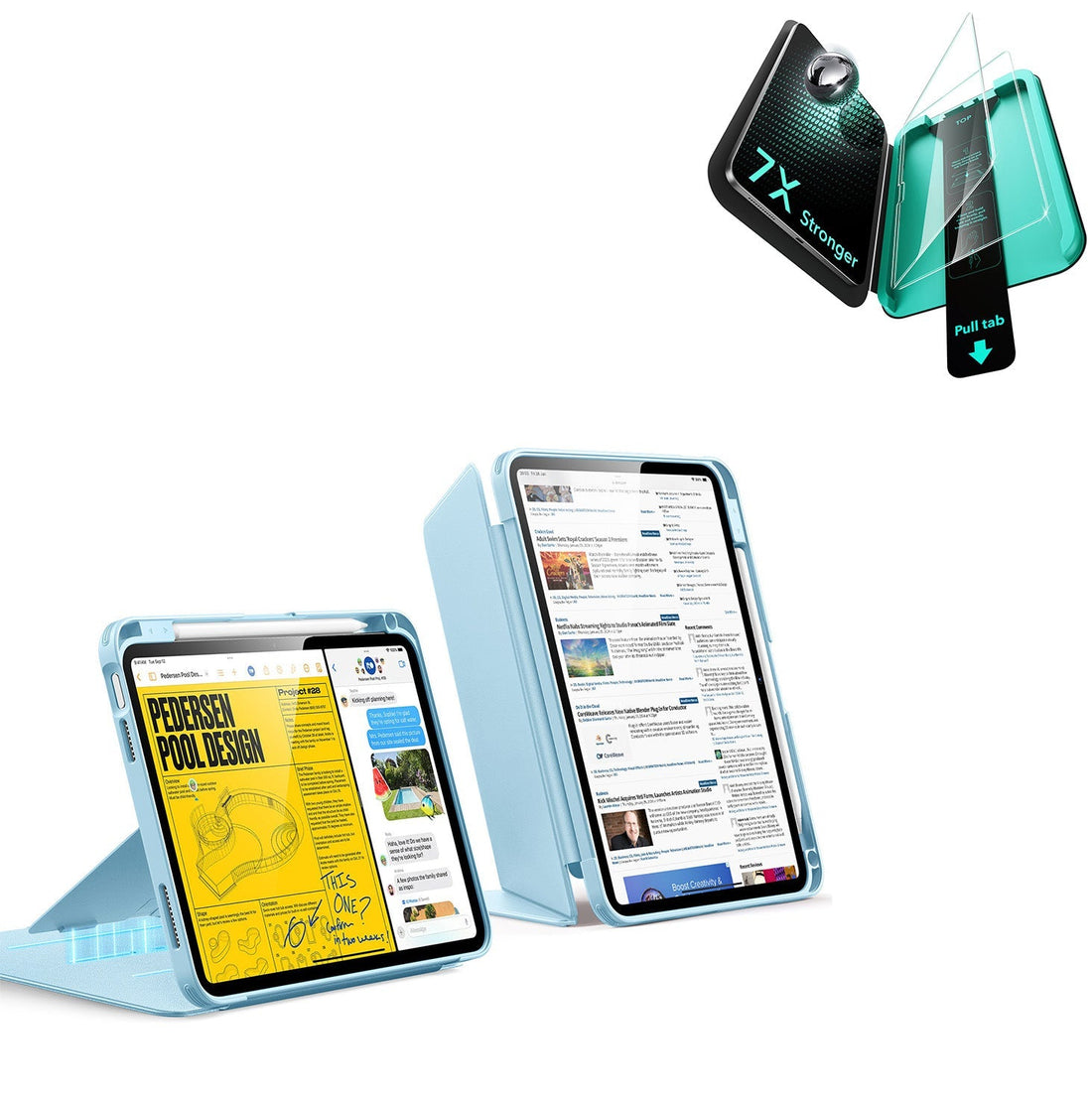 iPad 11" (A18) 2026 Bundle Flip Magnetic Case with Pencil Holder & Armorite® Protection - Blue