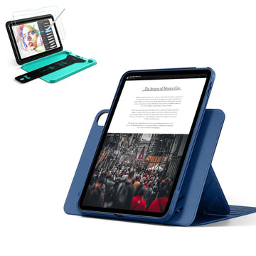 iPad 11" (A16) 2025 Bundle Shift Magnetic Case & Armorite® Paper-Feel Protection - Navy Blue ESR ESR