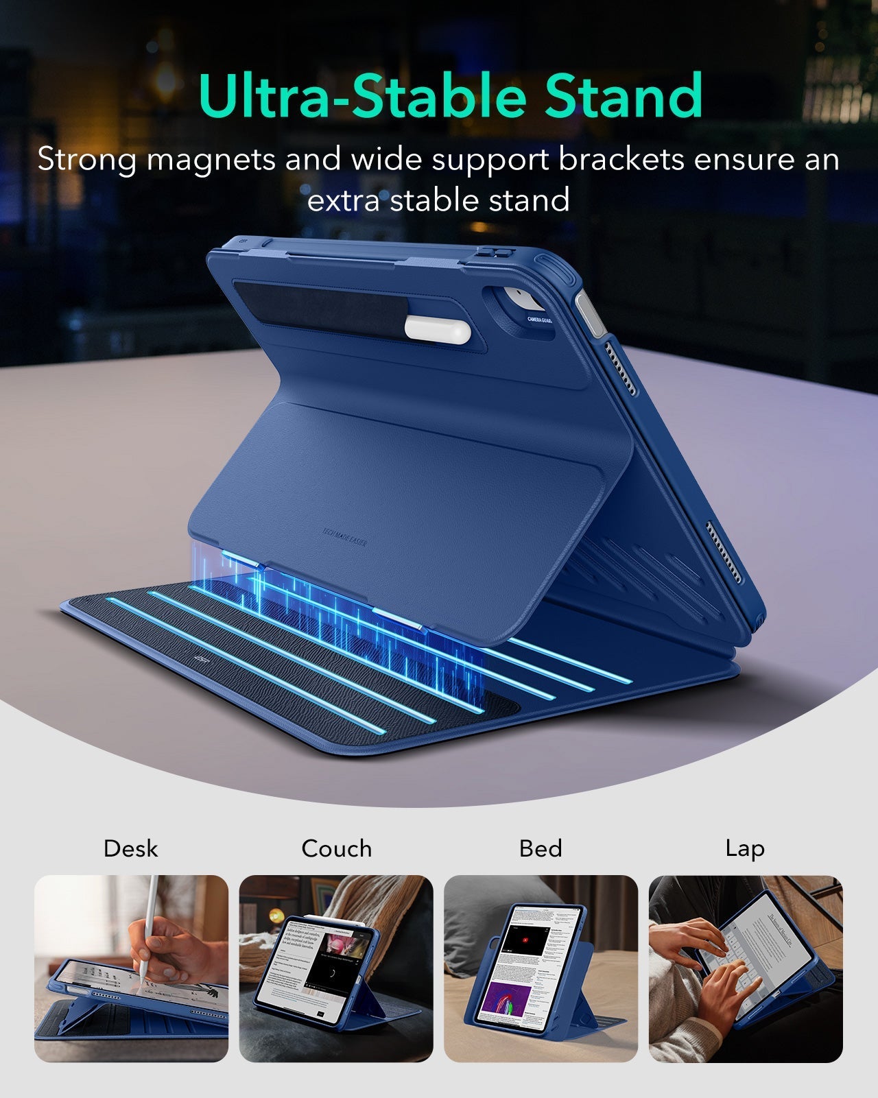 iPad 11" (A16) 2025 Bundle Shift Magnetic Case & Armorite® Paper-Feel Protection - Navy Blue ESR ESR
