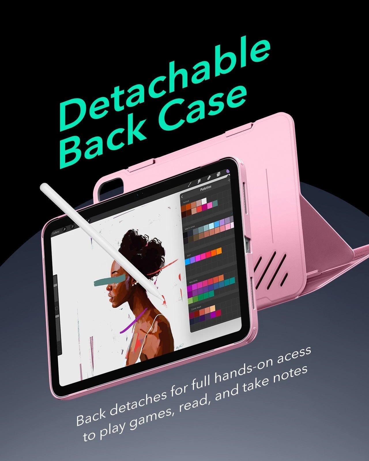 iPad 11" (A16) 2025 Bundle Shift Magnetic Case & Armorite® Paper-Feel Protection - Pink ESR ESR