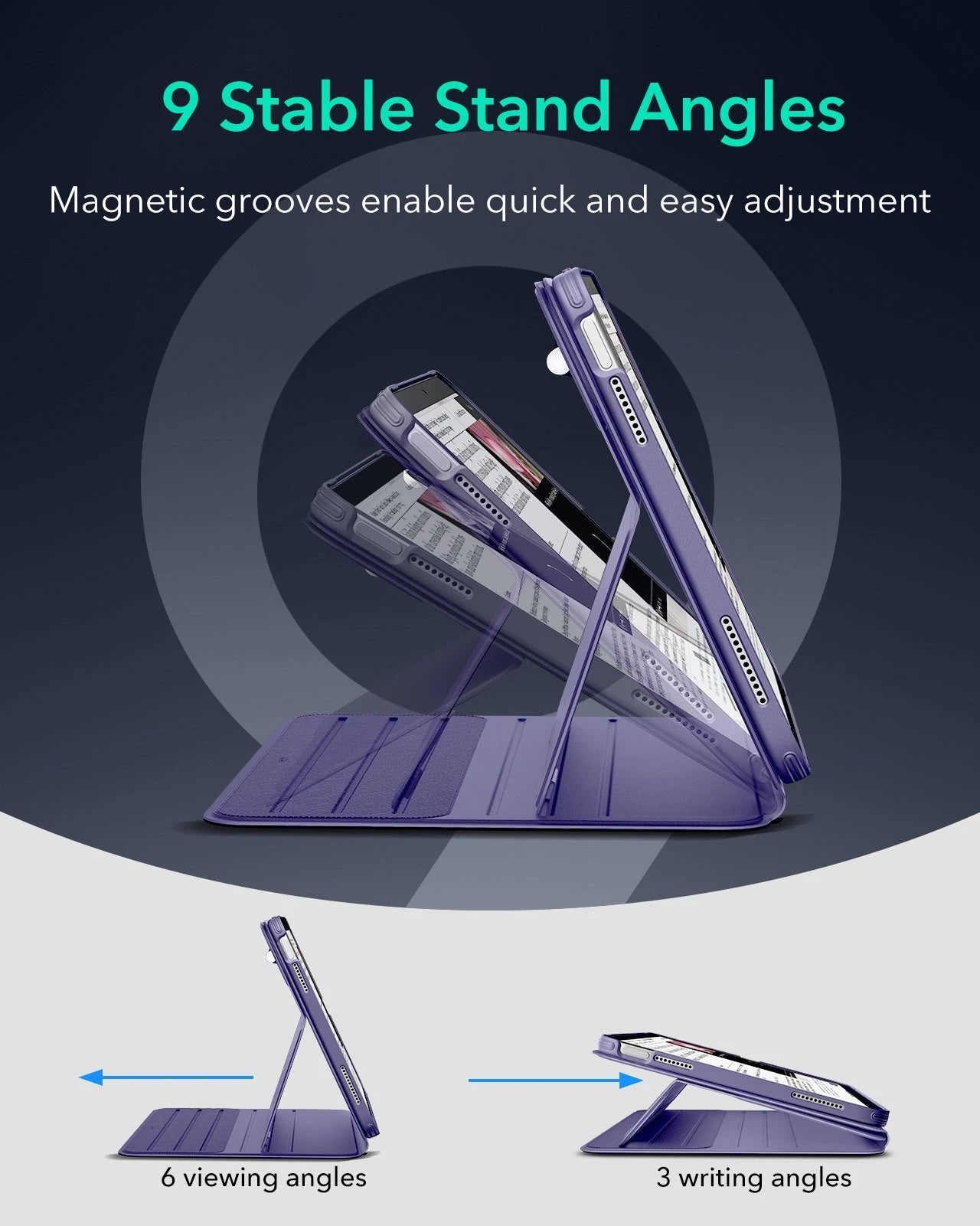 iPad 11" (A16) 2025 Bundle Shift Magnetic Case & Armorite® Paper-Feel Protection - Purple ESR ESR