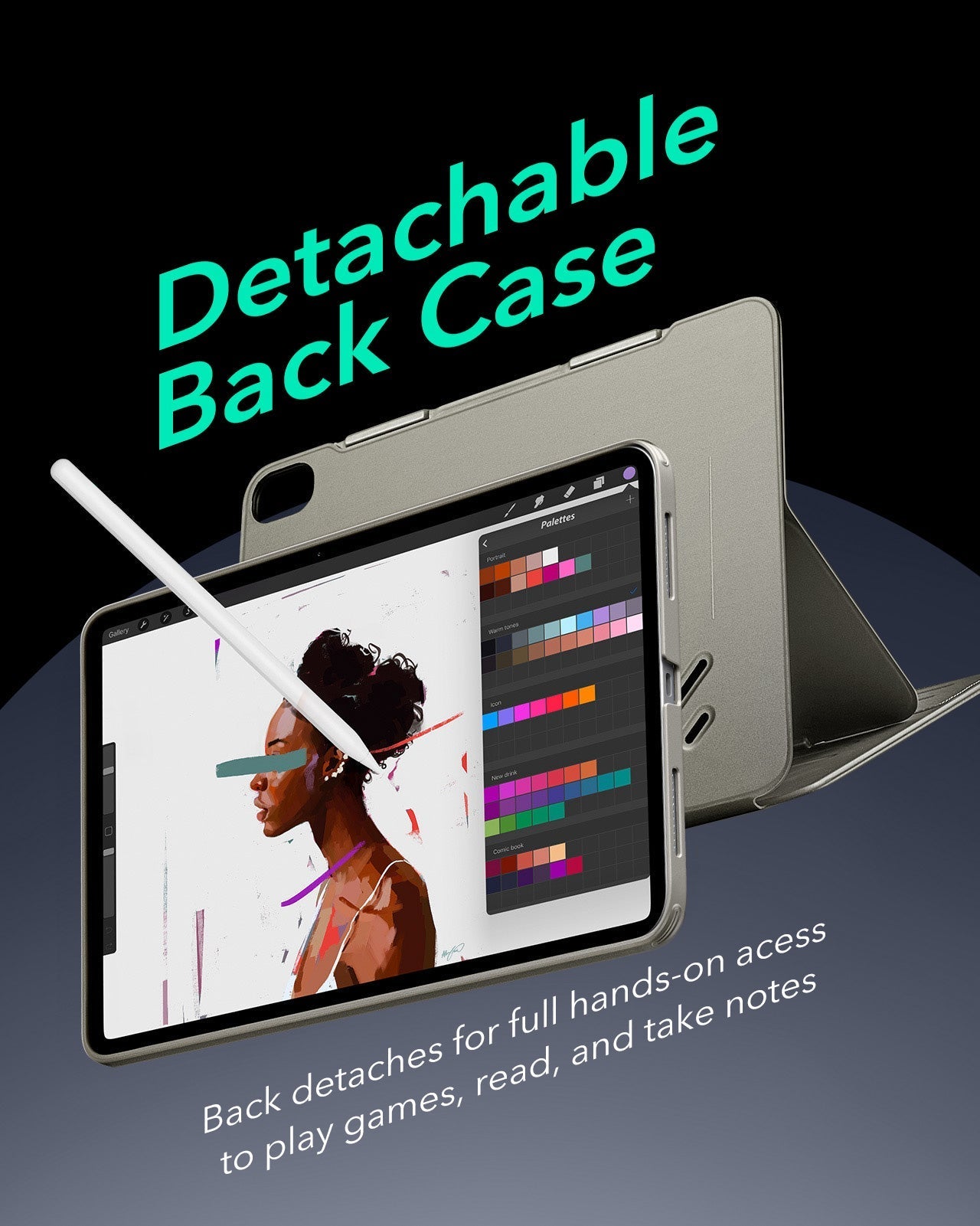 iPad 11" (A16) 2025 Bundle Shift Magnetic Case & Armorite® Paper-Feel Protection - Titanium ESR ESR