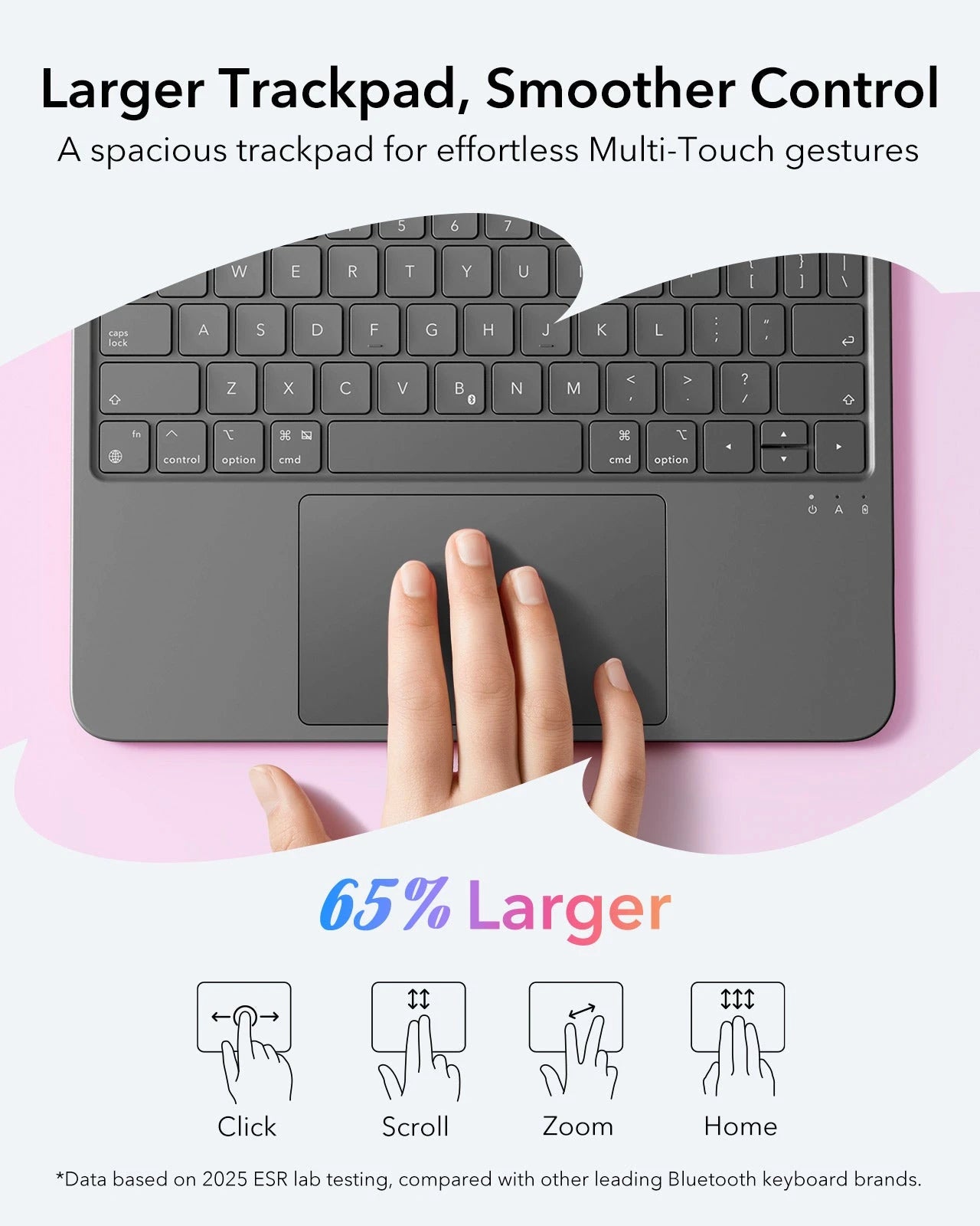 iPad 11" (A16) 2025 Flex Tastaturhülle (abnehmbar) mit Digital Pencil Bundle - DE-Layout Dunkelgrau mit dunkel-silbernem Pencil ESR ESR