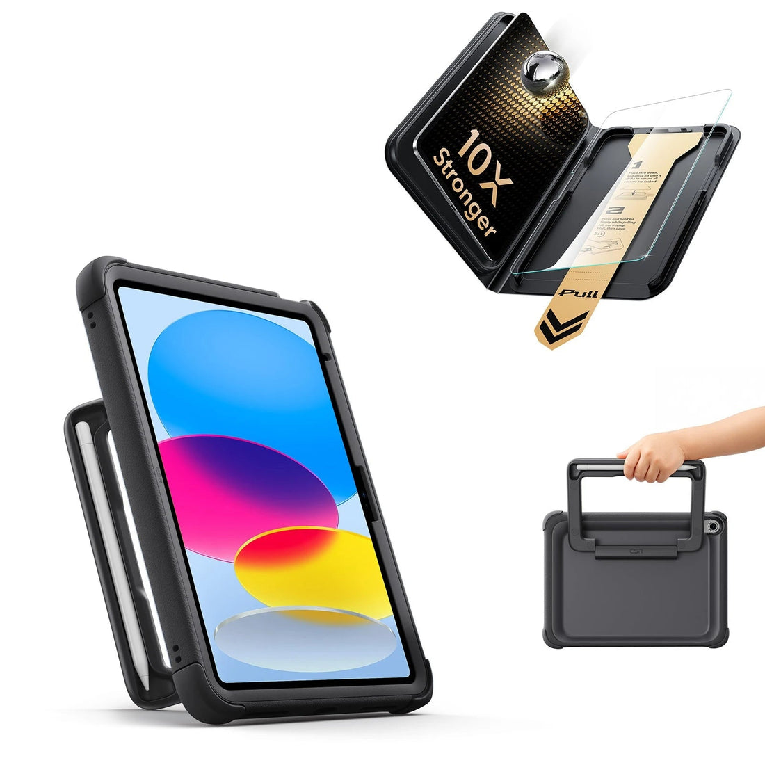 iPad 11" (A16) 2025 Kids Ultimate Protection Bundle - Black ESR ESR
