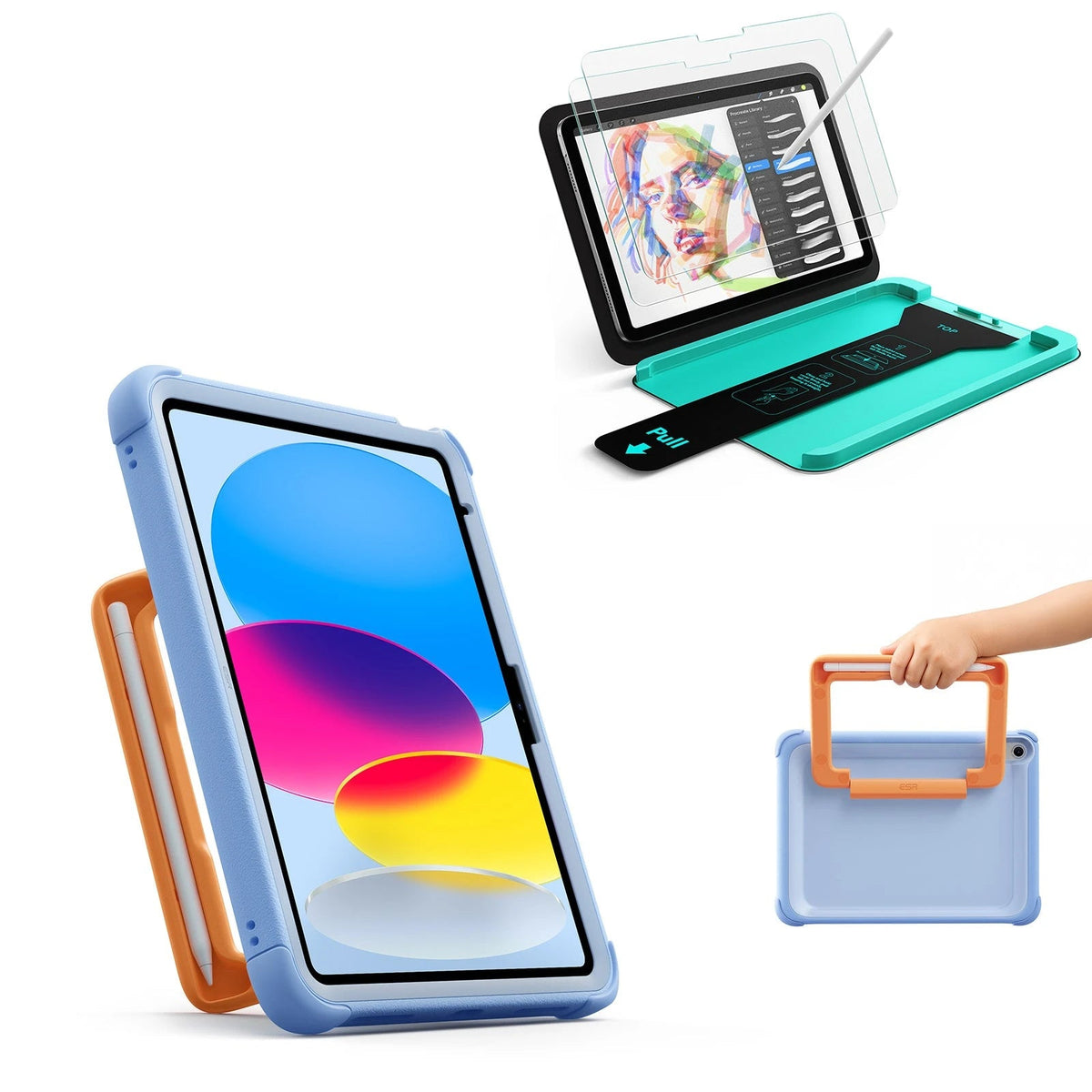 iPad 11" (A16) 2025 Kids Write & Protect Bundle - Sky Blue ESR ESR