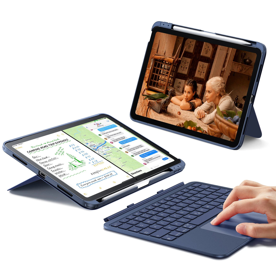 iPad 11" (A16, 2025) Flex Tastaturhülle (abnehmbar)- DE Layout-Blau ESR ESR