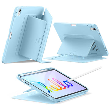 Coque magnétique Flip iPad 11" (A18) 2026 avec support pour stylet - Sky Blue