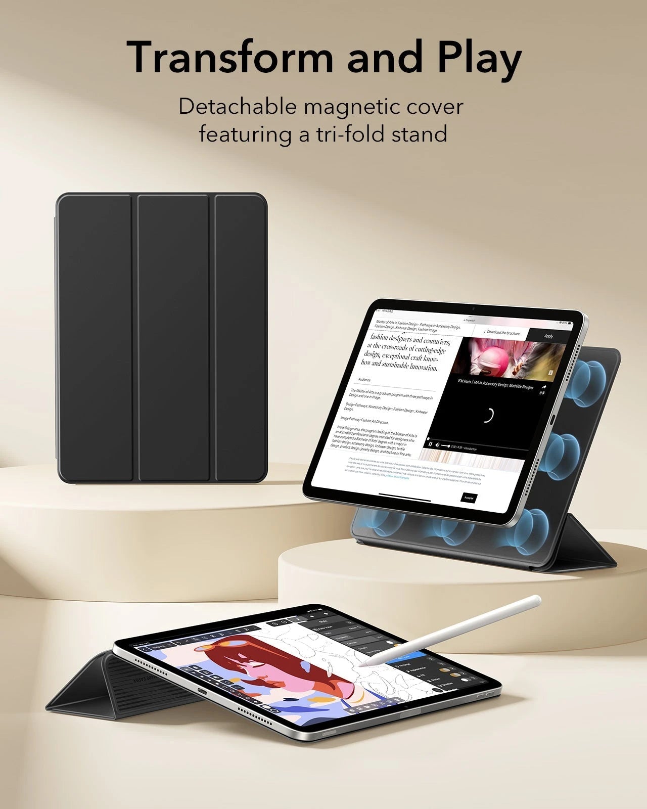 iPad 11" (A18) 2026 Rebound Magnetic Case - Black ESR ESR