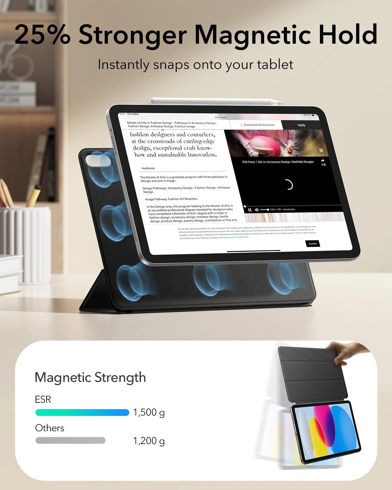 iPad 11" (A18) 2026 Rebound Magnetic Case - Black ESR ESR