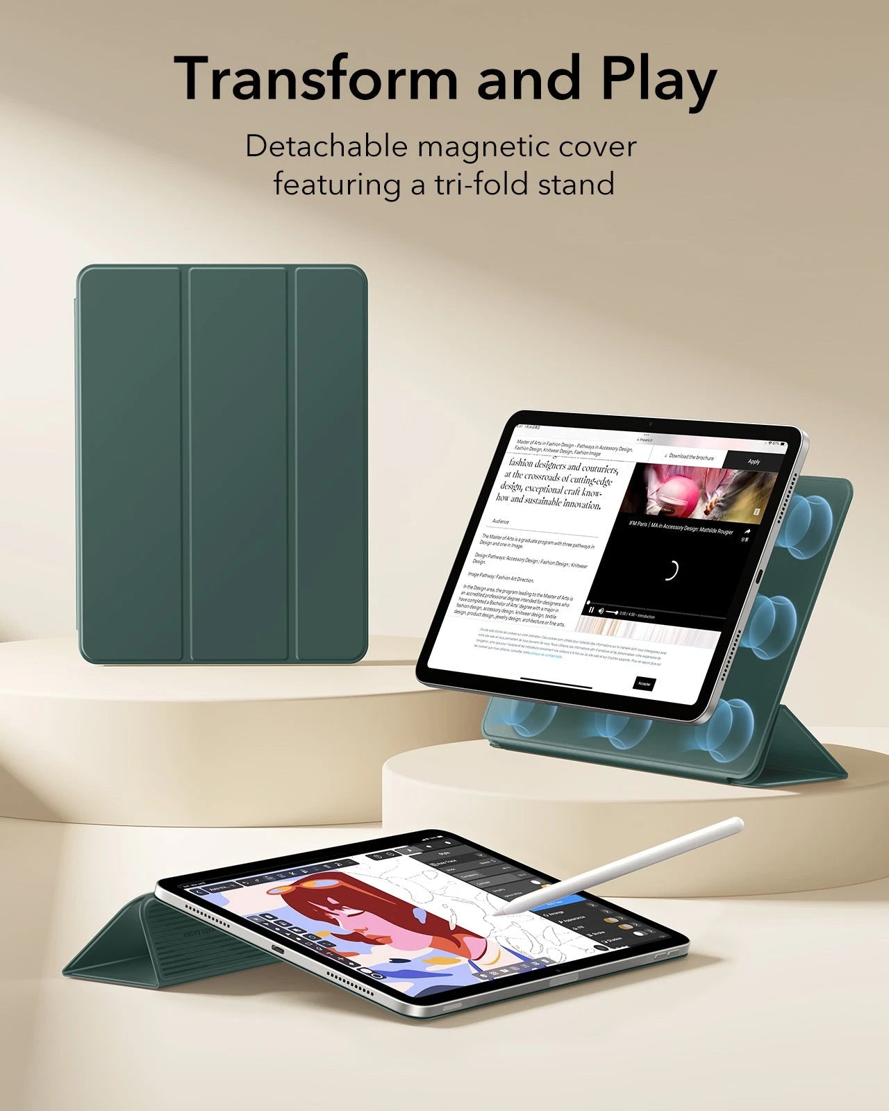 iPad 11" (A18) 2026 Rebound Magnetic Case - Green ESR ESR