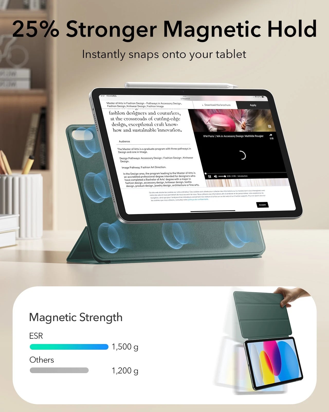 iPad 11" (A18) 2026 Rebound Magnetic Case - Green ESR ESR