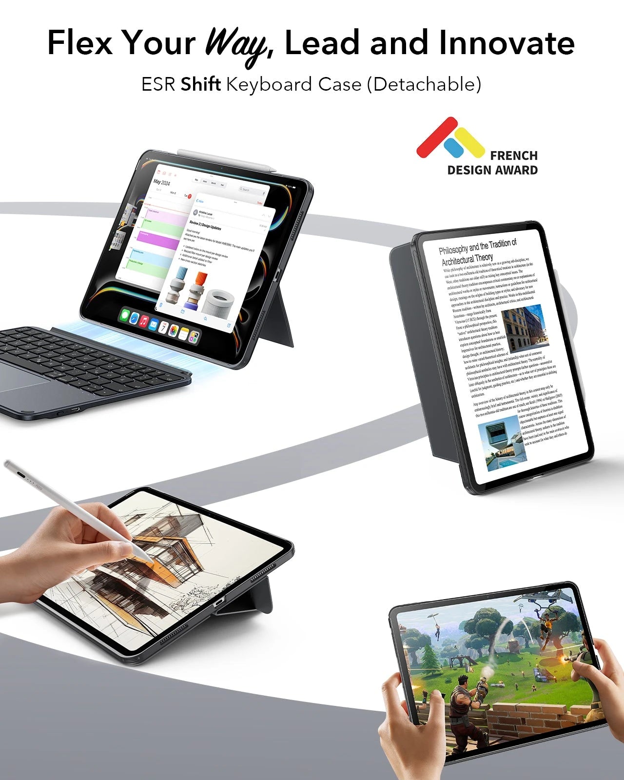 Bluetooth Tastaturhülle für iPad 11" (A18, 2026) mit abnehmbarem Case