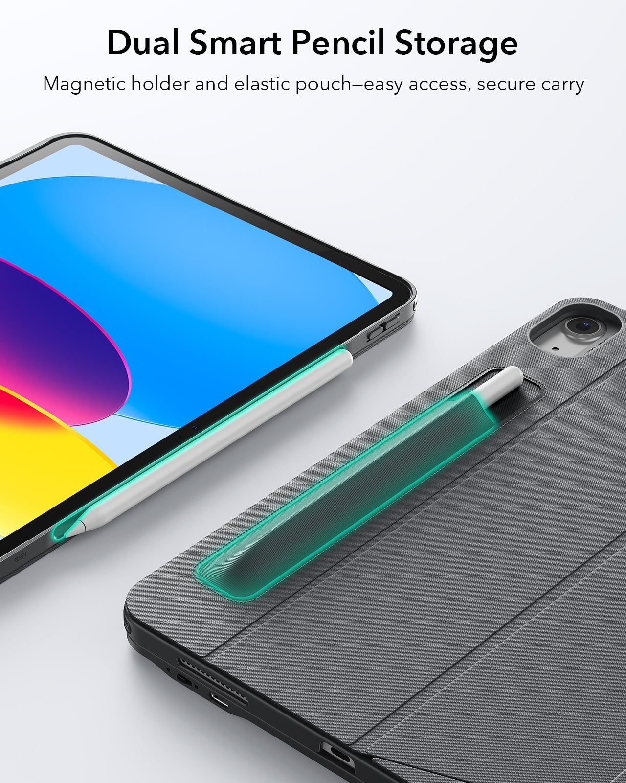 Bluetooth Tastaturhülle für iPad 11" (A18, 2026) mit abnehmbarem Case-dual smart pencil storage