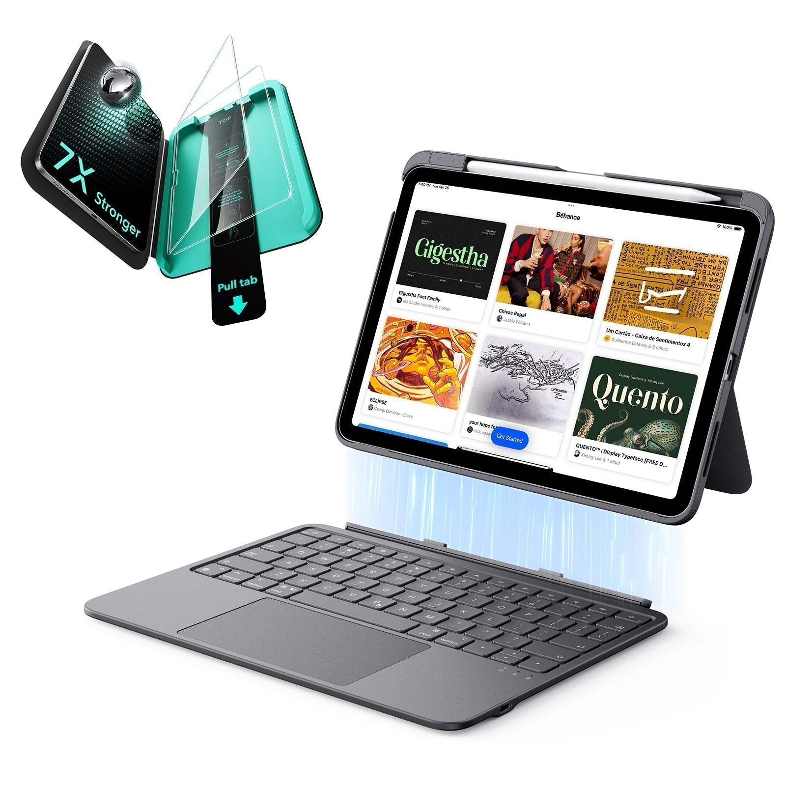 iPad Air 11" (2024) Flex Keyboard Case (Detachable) Protection Bundle- US Layout-Dark Gray ESR ESR