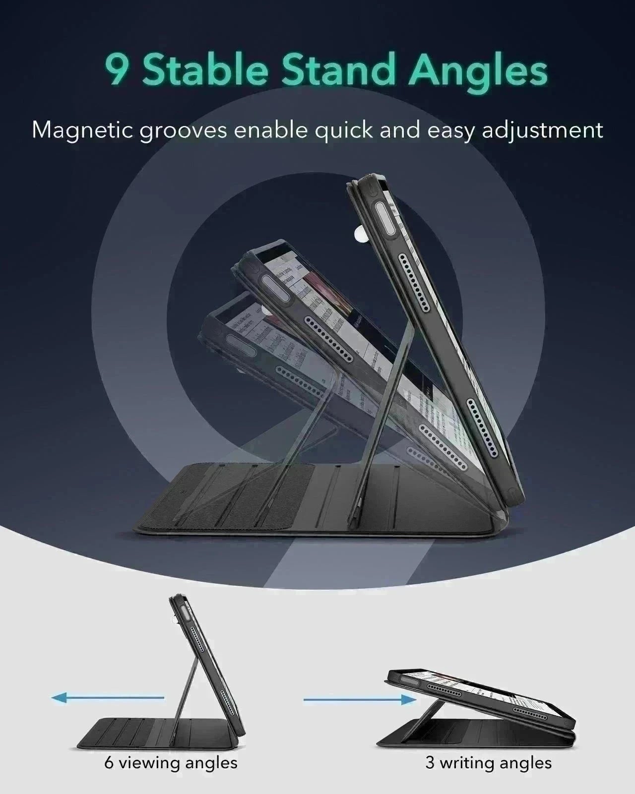 ipad air 11 inch case with stand black kf 8