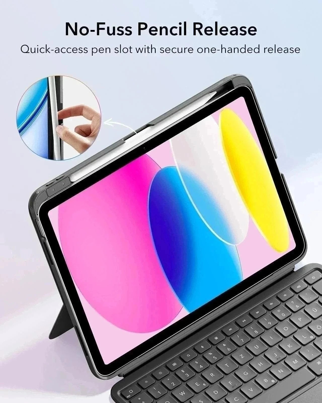 iPad Air 10,9" (5./4. Gen) Flexible Tastaturhülle (abnehmbar) - DE Layout -Dark Gray ESR ESR