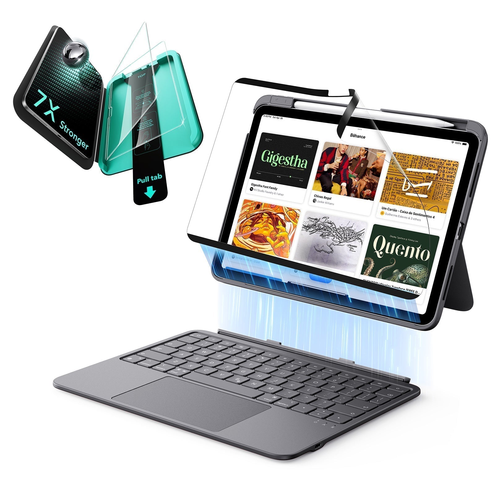 iPad Air 10,9" (5./4. Gen) Flex-Tastaturhülle (abnehmbar) Transformations-Bundle - DE Layout -Dark Gray ESR ESR