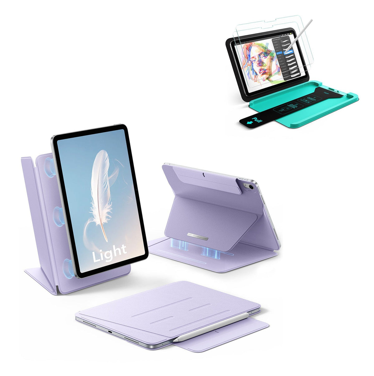 iPad Air 11" (M4) 2026 AirStance Magnetic Case & Writing Bundle - Purple ESR ESR