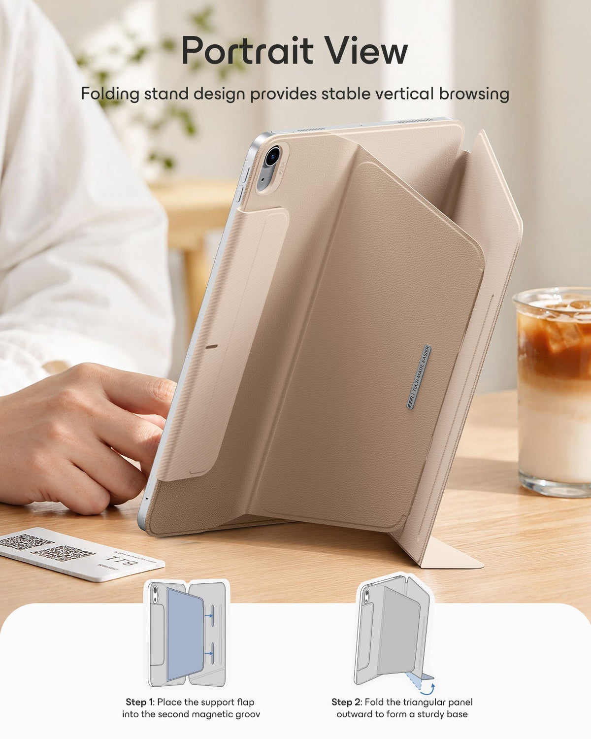 iPad Air 11" (M4) 2026 AirStance Magnetic Case & Writing Bundle - Sand ESR ESR