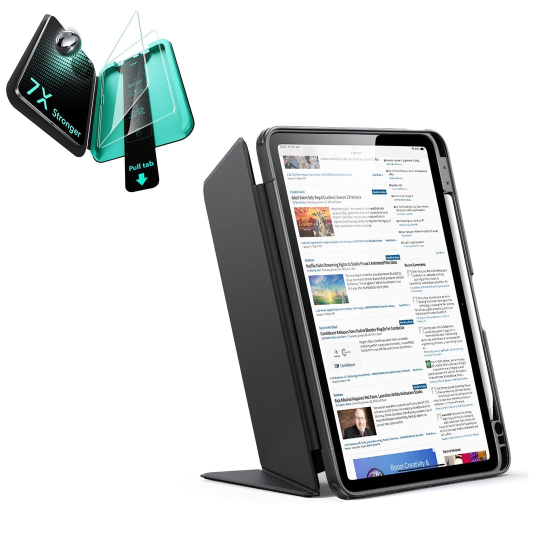 iPad Air 11" (M4) 2026 Bundle Flip Magnetic Case with Pencil Holder & Armorite® Protection - Black ESR ESR