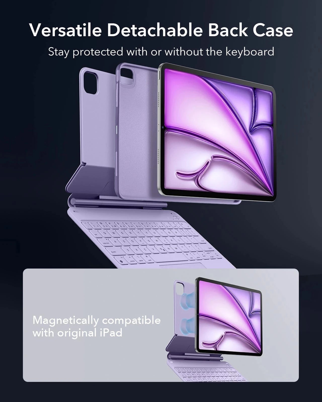Versatile Detachable Back Case-Stay protected with or withou the keyboard
