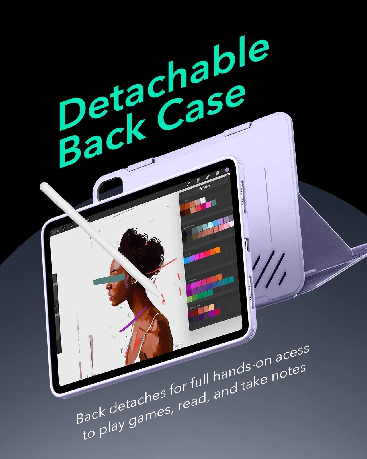 iPad Air 11" (M4) 2026 Bundle Shift Magnetic Case & Armorite® Paper-Feel Protection - Light Purple ESR ESR