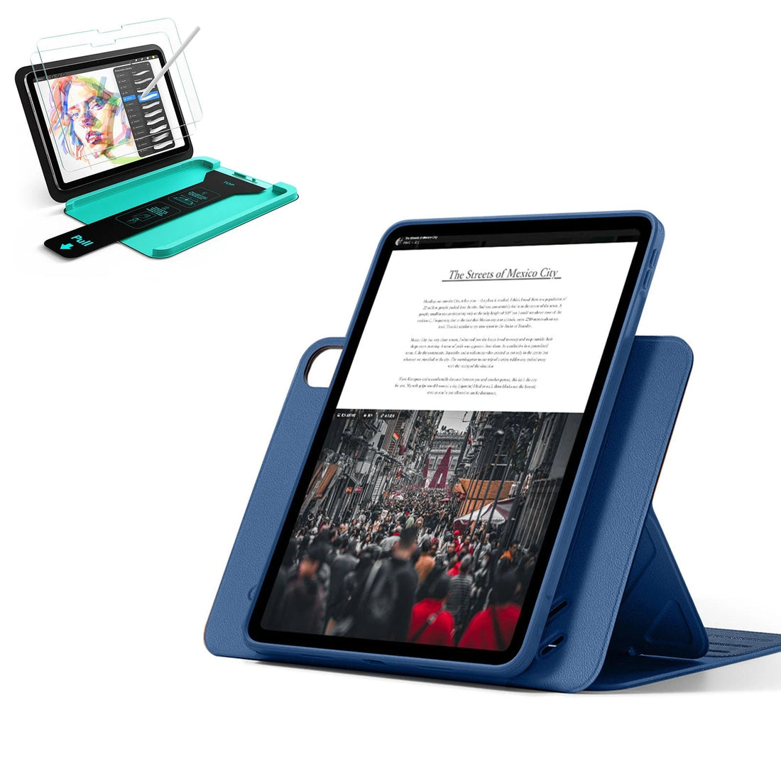 iPad Air 11" (M4) 2026 Bundle Shift Magnetic Case & Armorite® Paper-Feel Protection - Navy Blue ESR ESR