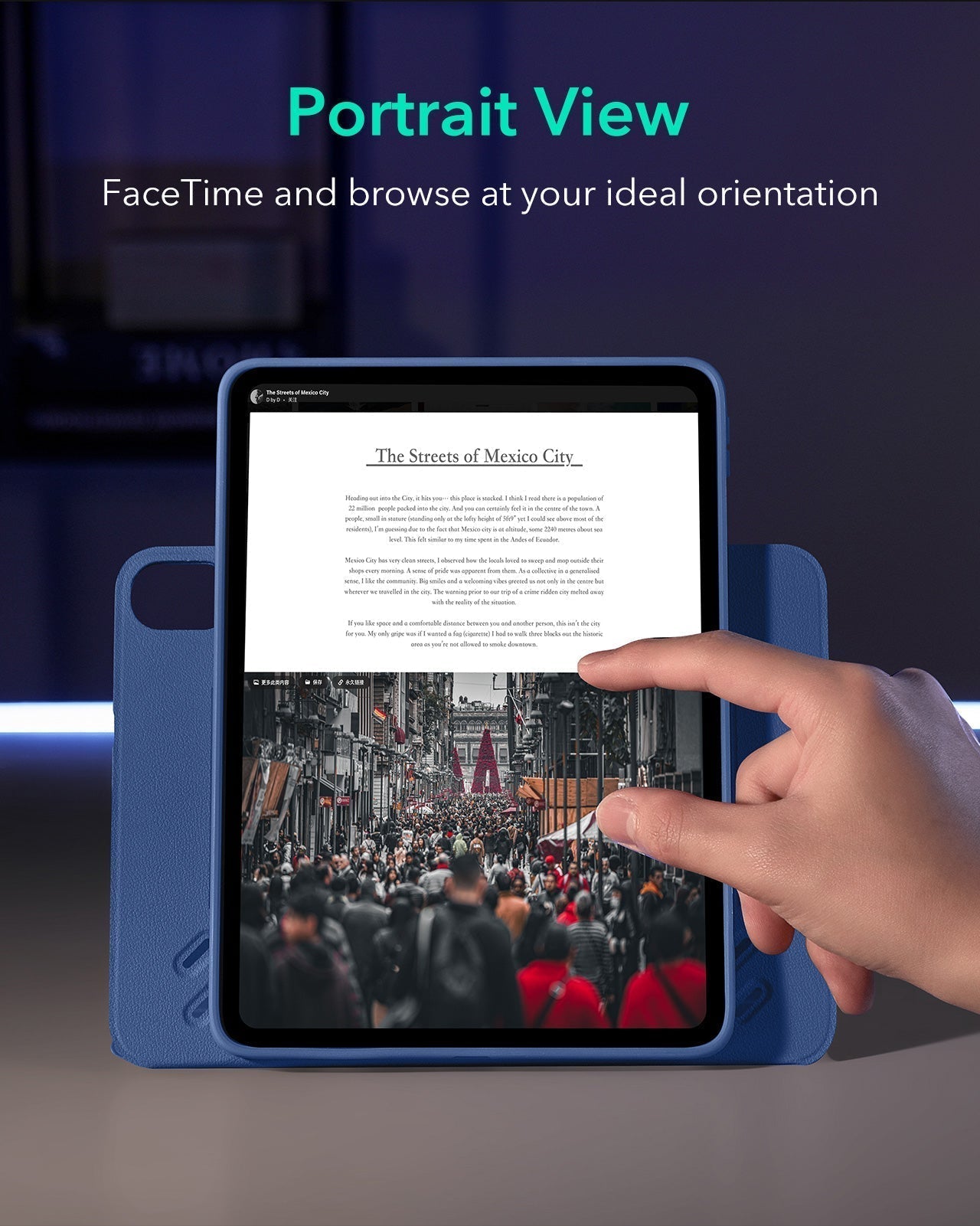 iPad Air 11" (M4) 2026 Bundle Shift Magnetic Case & Armorite® Paper-Feel Protection - Navy Blue ESR ESR