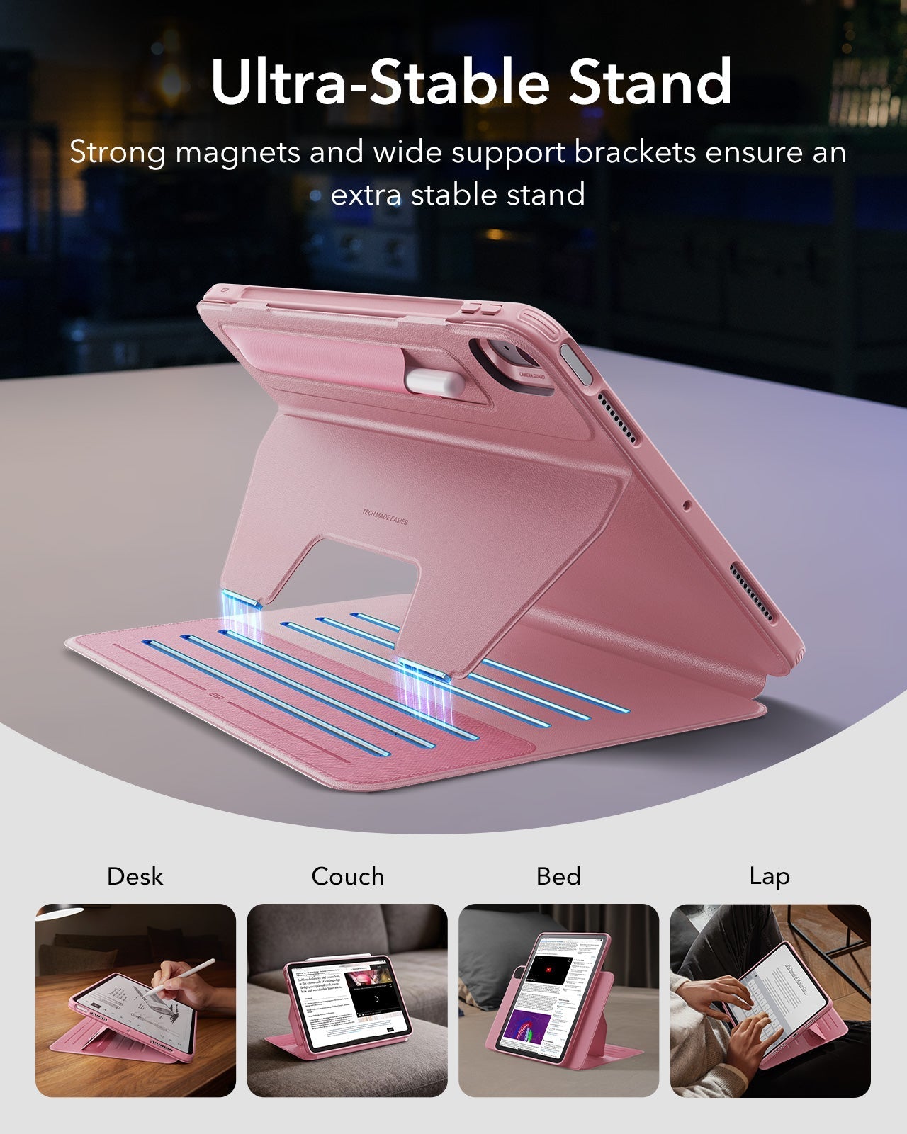 iPad Air 11" (M4) 2026 Bundle Shift Magnetic Case & Armorite® Paper-Feel Protection - Pink ESR ESR