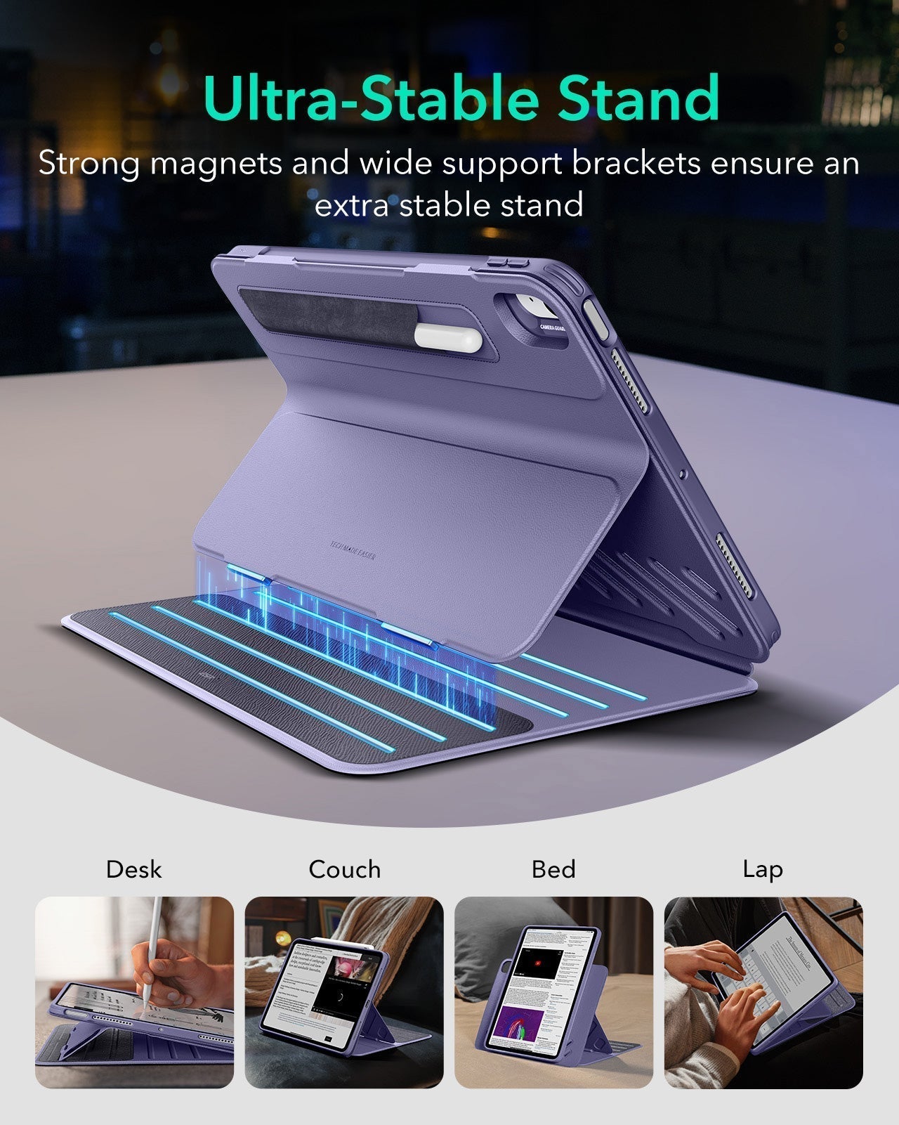 iPad Air 11" (M4) 2026 Bundle Shift Magnetic Case & Armorite® Paper-Feel Protection - Purple ESR ESR