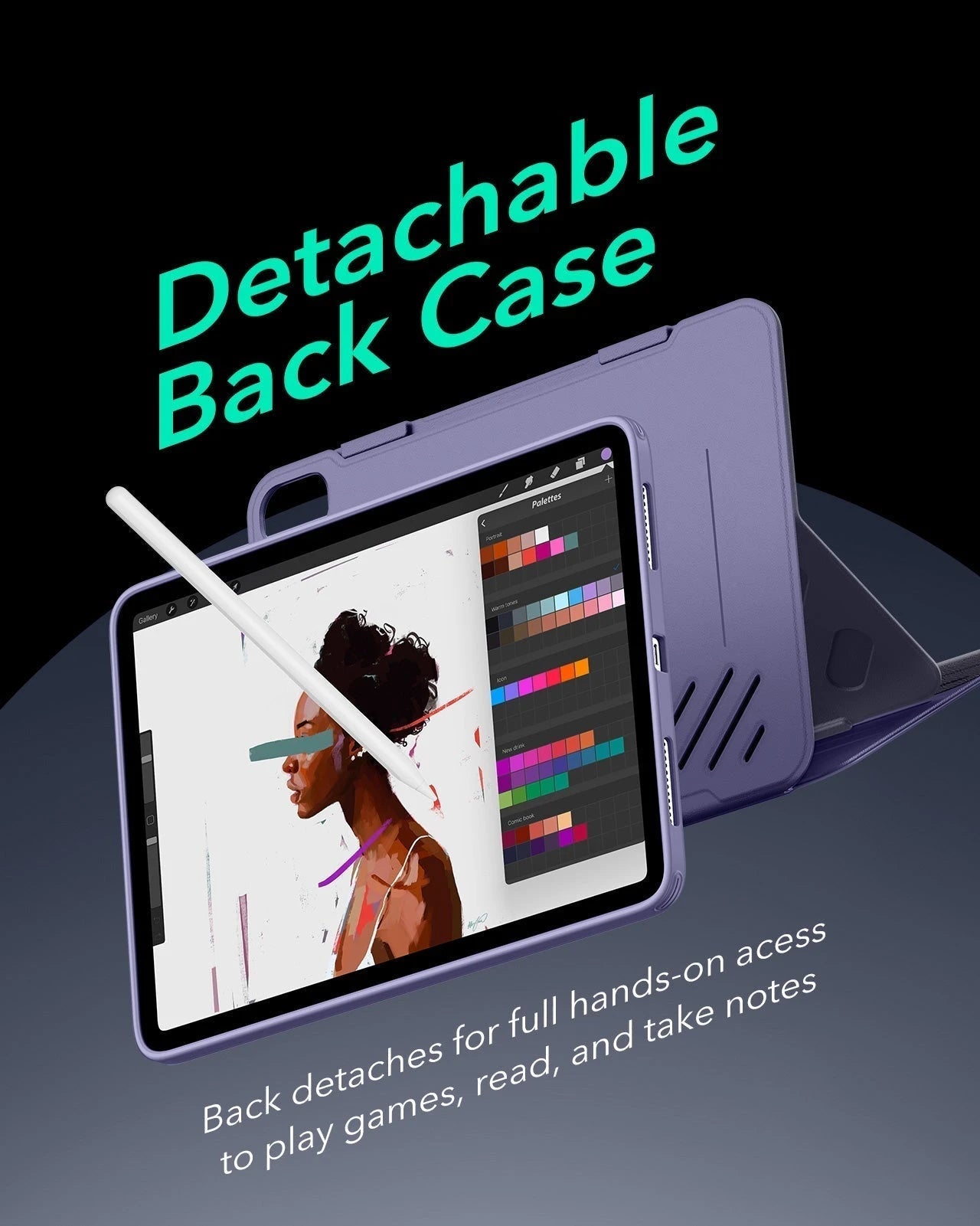 iPad Air 11" (M4) 2026 Bundle Shift Magnetic Case & Armorite® Paper-Feel Protection - Purple ESR ESR