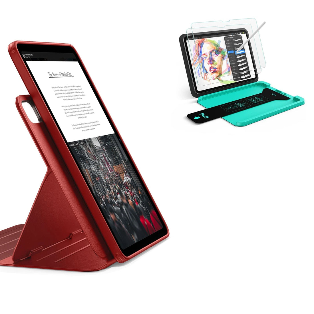 iPad Air 11" (M4) 2026 Bundle Shift Magnetic Case & Armorite® Paper-Feel Protection - Red ESR ESR