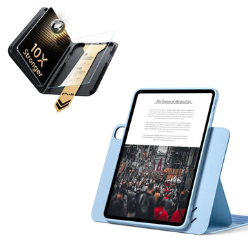 iPad Air 11" (M4) 2026 Bundle Shift Magnetic Case & Armorite® Pro Screen Protector With UltraFit Tray - Blue