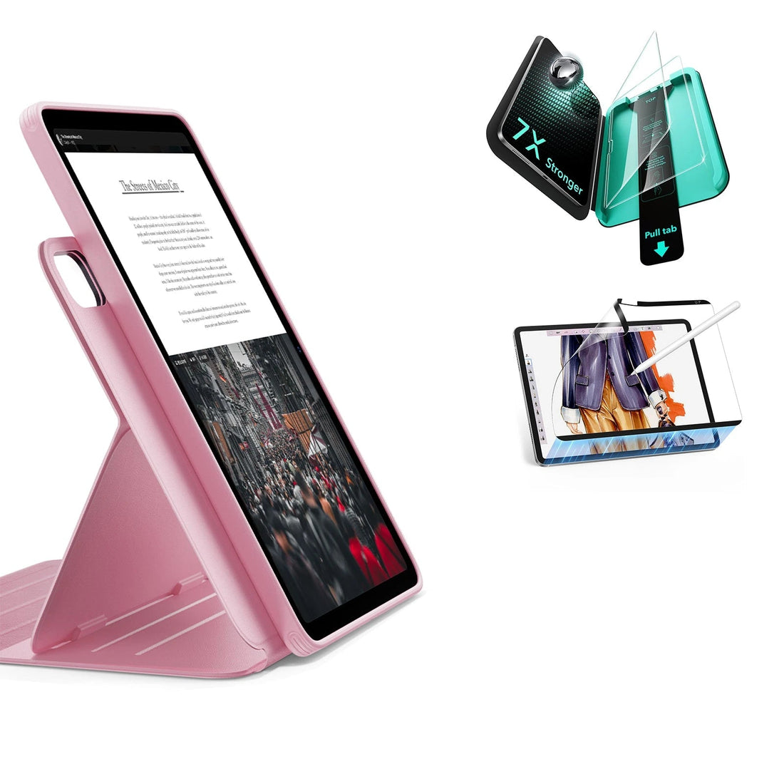 iPad Air 11" (M4) 2026 Bundle Shift Magnetic Case, Papel-Feel Magnetic & Armorite® Protection - Pink ESR ESR