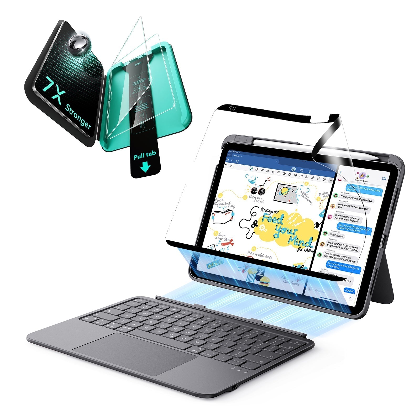 iPad Air 11” (M4) 2026 Flex Keyboard Case (Detachable) Protection Paper-Feel Bundle