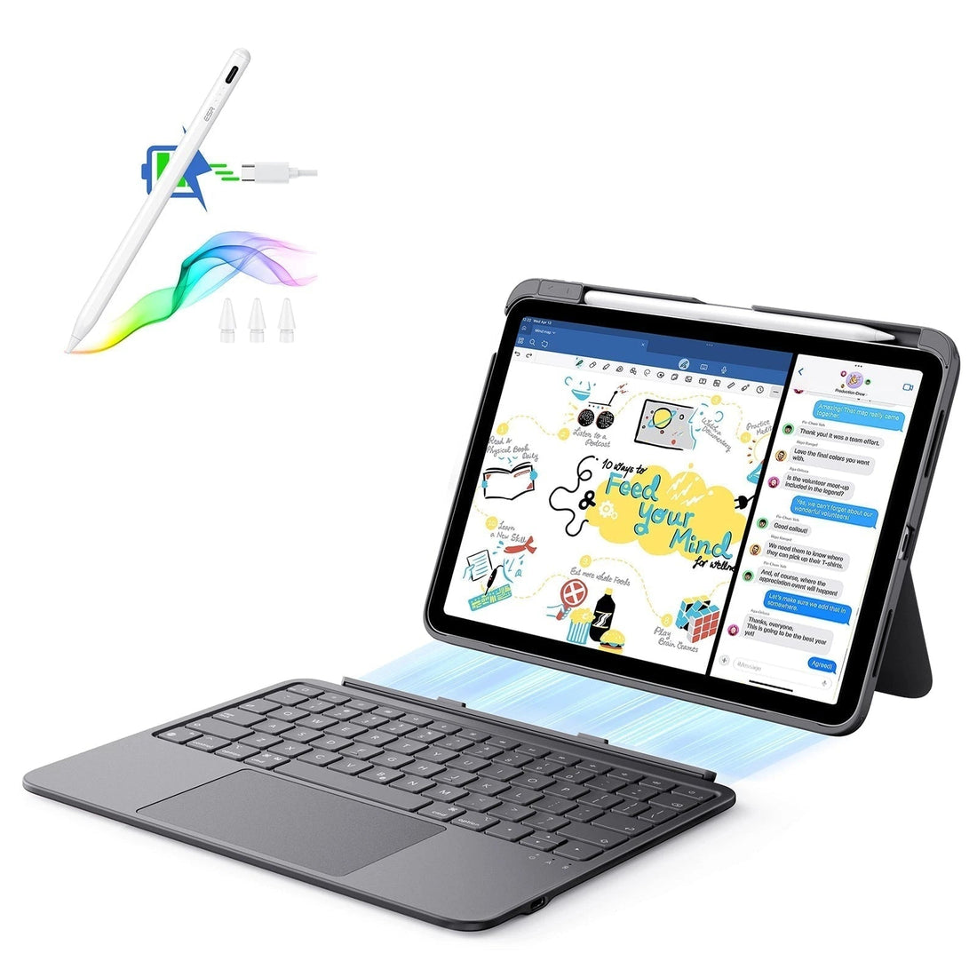 iPad Air 11” (M4) 2026 Flex Keyboard Case (Detachable) With Digital Pencil Bundle- US Layout Dark Gray ESR ESR