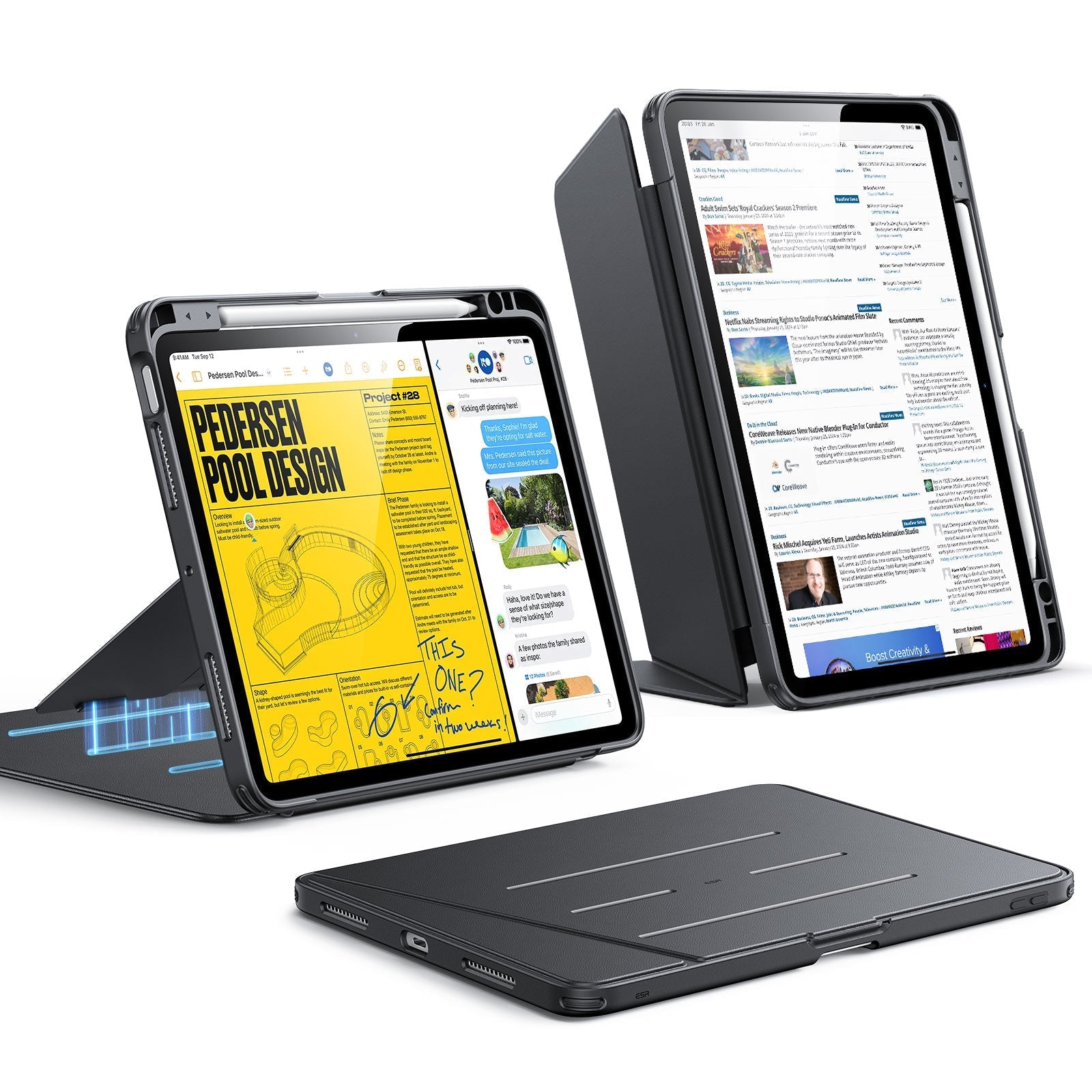 iPad Air 11" (M4) 2026 Flip Magnetic Case with Pencil Holder - Black ESR ESR