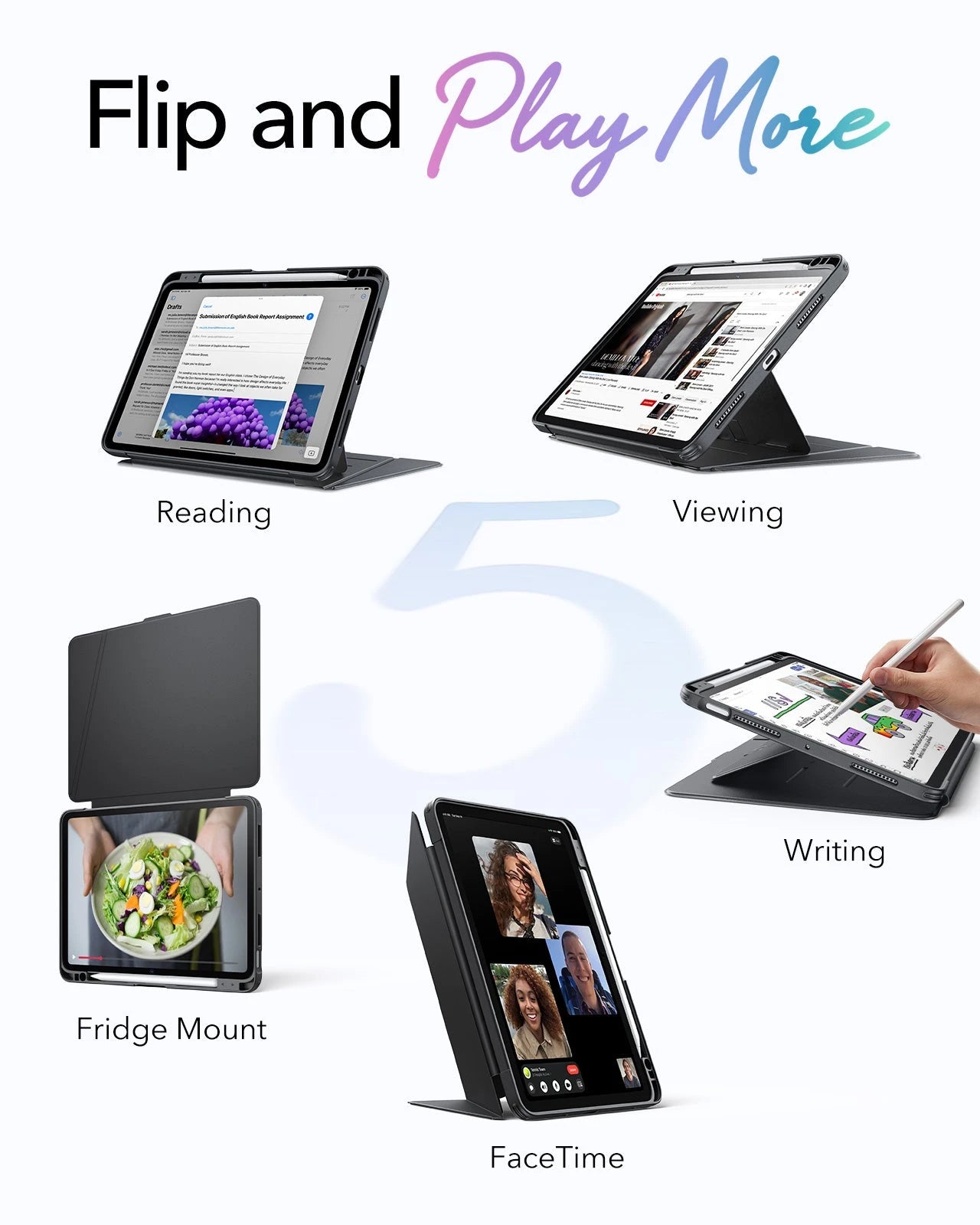 iPad Air 11" (M4) 2026 Flip Magnetic Case with Pencil Holder - Black ESR ESR