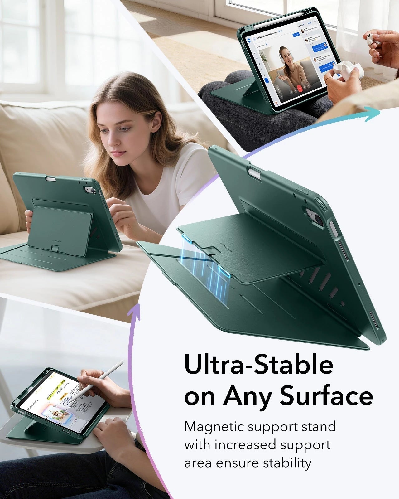 iPad Air 11" (M4) 2026 Flip Magnetic Case with Pencil Holder - Green ESR ESR